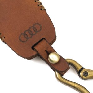 Audi Q4 Key Fob Leather Case Carabiner Hook SEN2024210 2