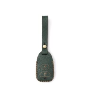Hyundai Santa Fe 2007 Key Fob Leather Case Brass Hook SEN2024185 1