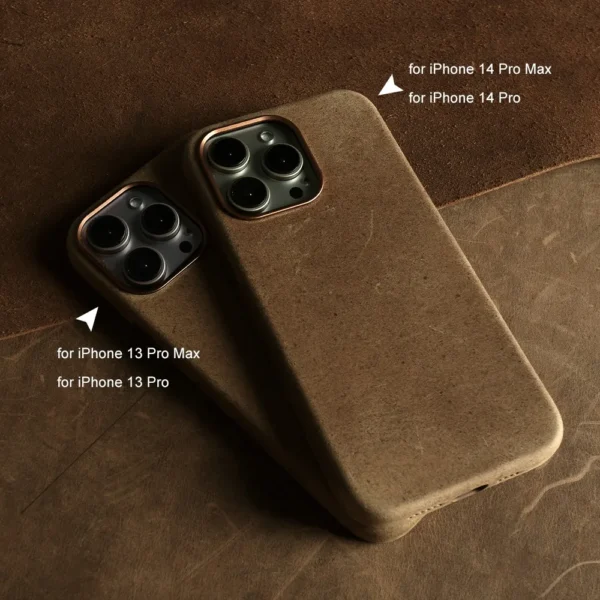 kf S6846f5080d5c46fe91401aed28d8c797G Luxury For iphone 15 Pro Max Case Magsafe Retro Genuine Leather Cover Magnetic for Funda Iphone14Pro