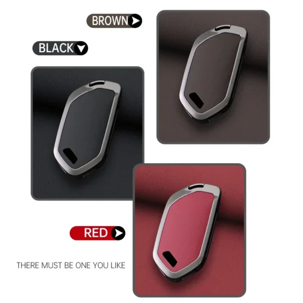 kf S6ead05589cf94d9baa6ad2ab1f0fd483x Car Zinc Leather Key Case Cover Holder For Kia Carnival EV9 Picanto GT Line 2024 For