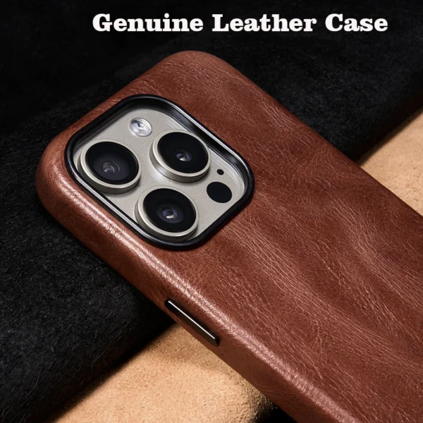 kf Sa0845ee4b1374366b9e8e099ff51218aT Genuine Leather Case for iPhone 15 Pro Max Vintage Real Skin Luxury Phone Back Cover for