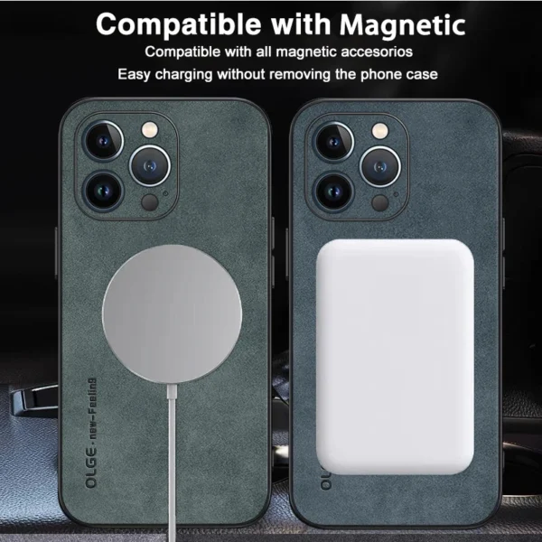 kf Sc9e38a57b60343d3a848b7cd8285681d5 For Magsafe Magnetic Leather Phone Case For iPhone 15 14 11 13 12 Pro Max Plus