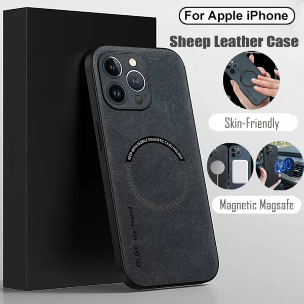 kf Sda88ab757b774cc980cab0af3d636517i Luxury Leather Car Magnetic Holder Phone Case for iPhone 15 14 13 12 11 XS X