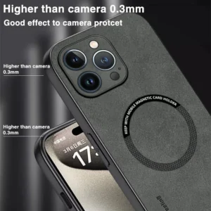 kf Sf9b804e903884c1a85e2aa0e48644b7fK Luxury Leather Car Magnetic Holder Phone Case for iPhone 15 14 13 12 11 XS X