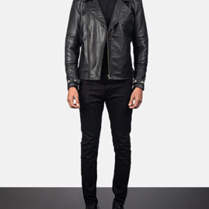 Men's Raiden Black Leather Biker Jacket