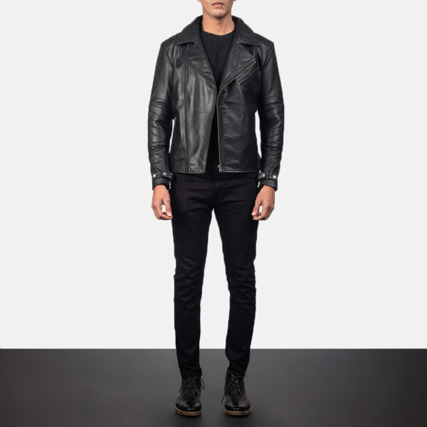 Men's Raiden Black Leather Biker Jacket