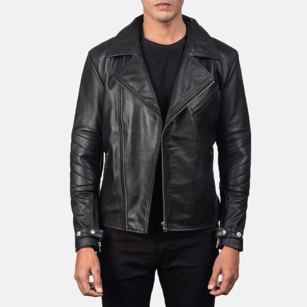 Men's Raiden Black Leather Biker Jacket