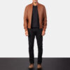 Men's Shane Brown Leather Bomber Jacket