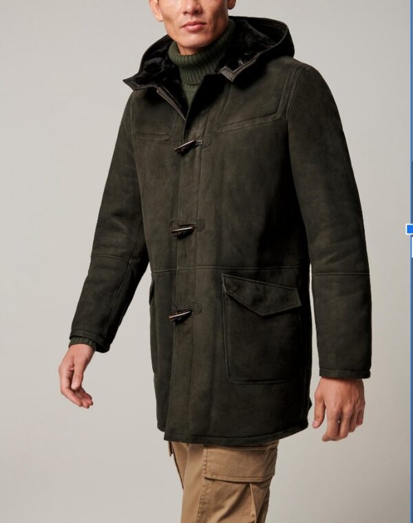 Nolan Tumbled Brown Leather Duffle Coat - The Jacket Maker 6